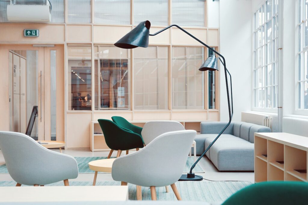 Inside our sunlit editorial library and creative workspace